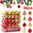 50Pcs 4cm Christmas Ball Ornaments Set Electroplated Painted Xmas Tree Hanging Ball - Red / Gold - 1