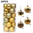 24Pcs 3cm Christmas Ornament Balls Electroplated Plastic Baubles Christmas Tree Decorations - Gold - 1