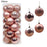 24Pcs 6cm Christmas Ornament Balls Electroplated Plastic Baubles Christmas Tree Decorations - Rose Gold - 1
