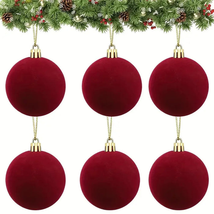 30Pcs Christmas Ornament Balls 6cm Plastic Tree Decorations Hanging Baubles Holiday Decor - Wine Red - 7