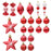 20Pcs / Set Plastic Red White Hanging Baubles Christmas Ornaments Xmas Tree Hanging Decoration - Style A - 1