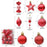 20Pcs / Set Plastic Red White Hanging Baubles Christmas Ornaments Xmas Tree Hanging Decoration - Style A - 2