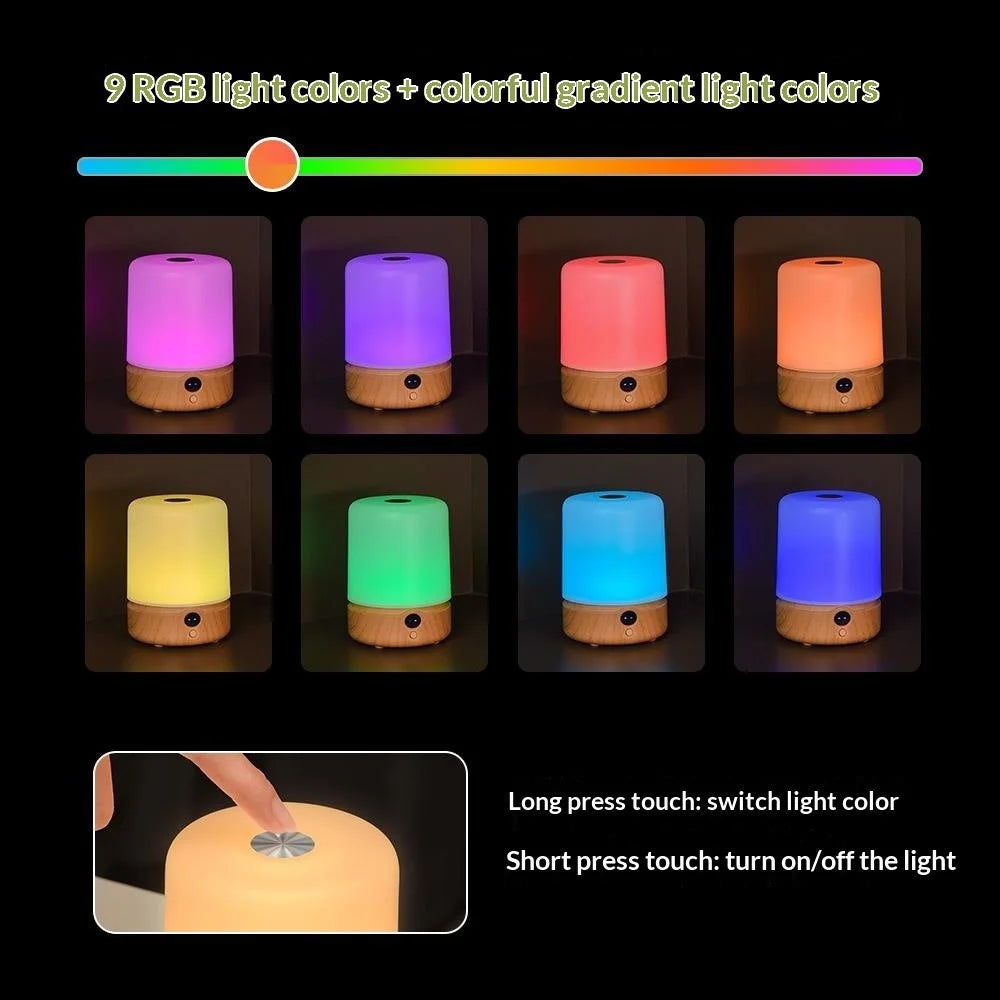 F3 Wood Grain RGB Timing Night Light Touch Control Desktop LED Ambient Lamp for Bedroom Living Room - 4