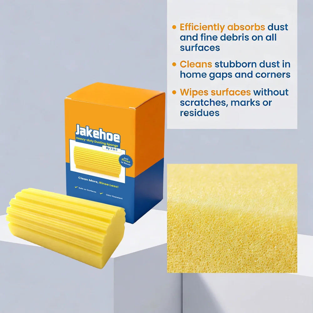 JAKEHOE Reusable PVA Cleaning Sponge Multifunctional Household Dust Removal Tool - Yellow - 3