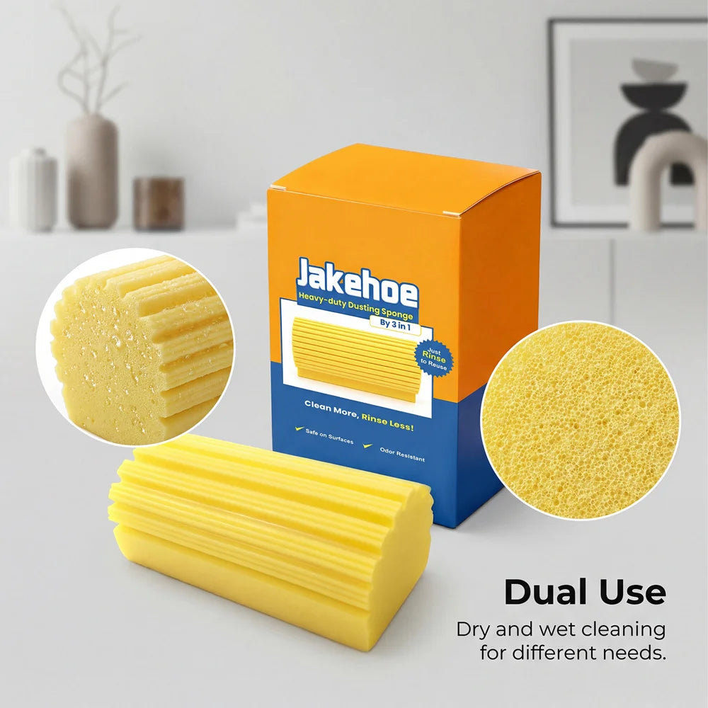 JAKEHOE Reusable PVA Cleaning Sponge Multifunctional Household Dust Removal Tool - Yellow - 5