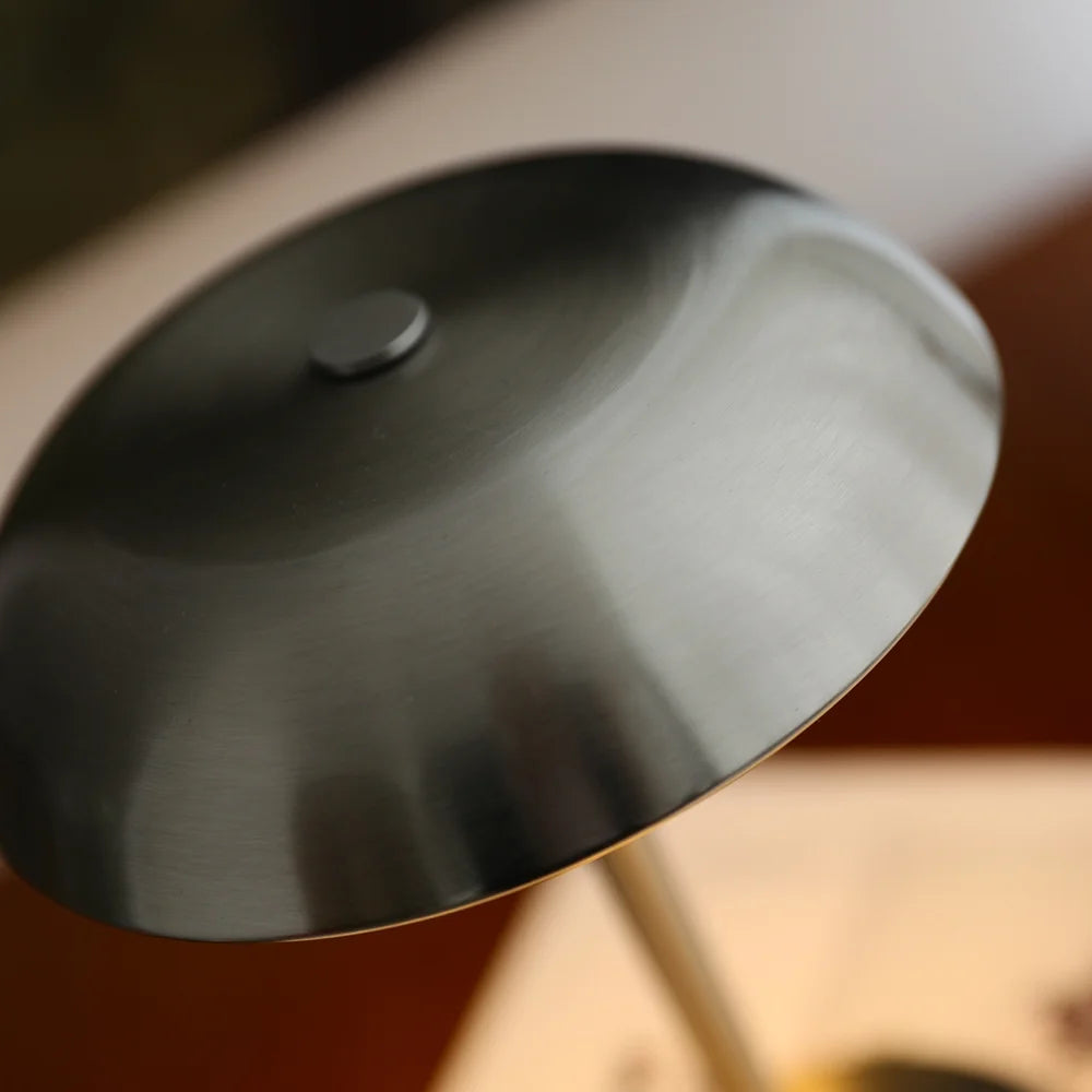 7037 Mushroom Shape LED Table Lamp Rechargeable 3 Color Temperature Touch Control Desk Light for Bedroom Restaurant Cafe - Silver - 4