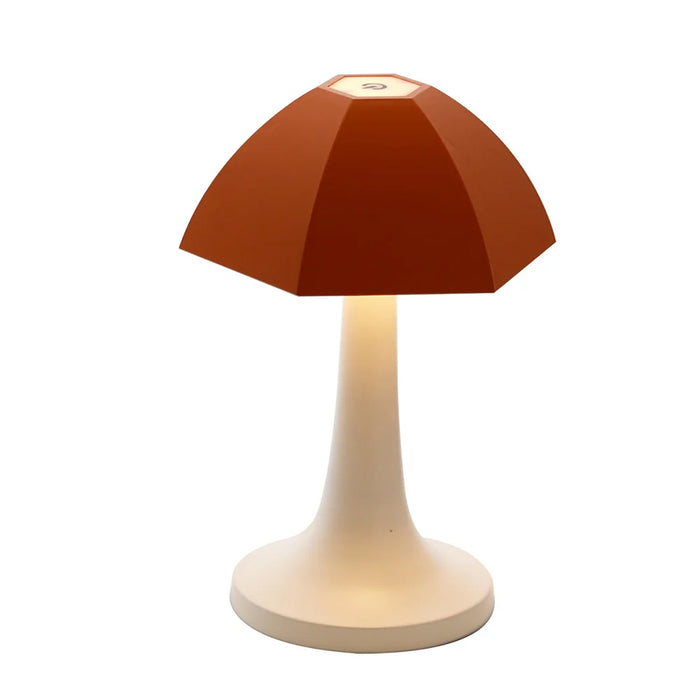 7017 Mushroom Shape Table Lamp Nordic Style Rechargeable LED Bedside Night Light - Orange - 1