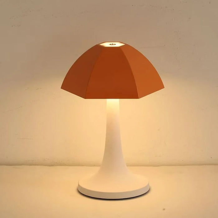 7017 Mushroom Shape Table Lamp Nordic Style Rechargeable LED Bedside Night Light - Orange - 2