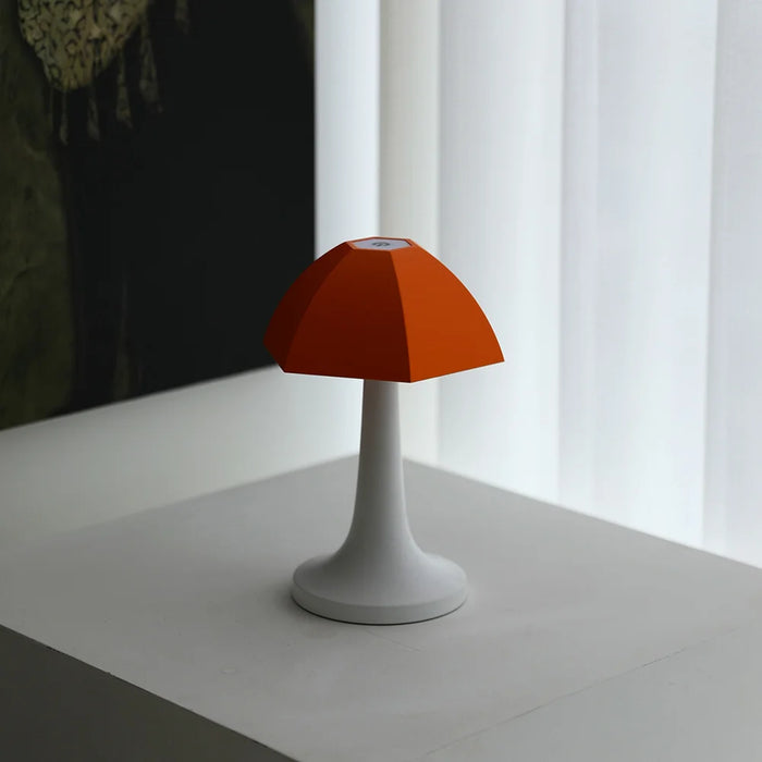 7017 Mushroom Shape Table Lamp Nordic Style Rechargeable LED Bedside Night Light - Orange - 4