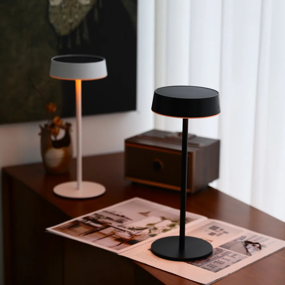 7018 Solar Table Lamp 3-Color Dimmable LED Desk Light for Dining Room Outdoor Camping - White - 3