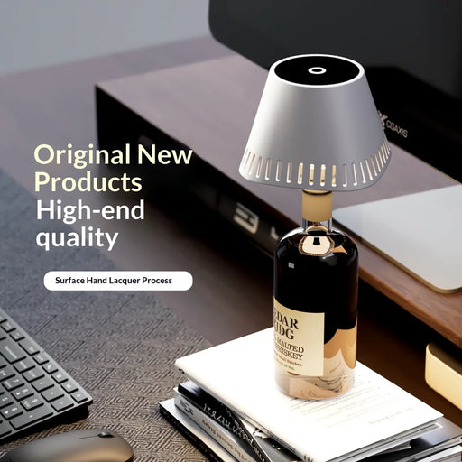 8113 Minimalist Wine Bottle Lamp 3-Color Touch Control Ambient Lamp for Dining Room Living Room - White - 2