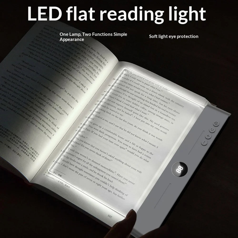 YSJ-019 Clear Acrylic Panel Flat Book Light Eye Care 3 Color Temperatures Stepless Dimming LED Bedside Lamp with Timer - White - 4