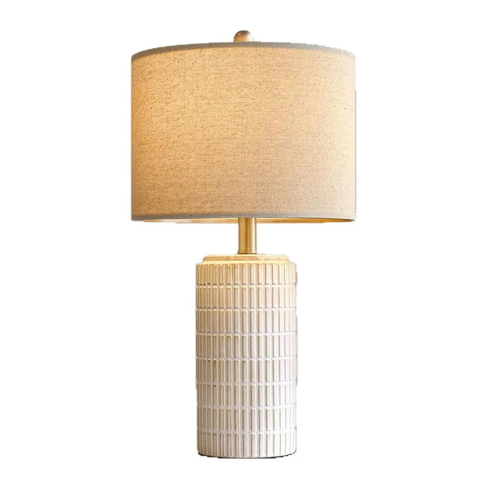 Ceramic Table Lamp E27 Socket Fabric Shade Bedside Desk Light without Light Bulbs for Bedroom Study Room - 2