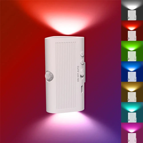 YSJ-011A Smart Triple Sensor Motion Sensor RGB Night Light 7 Colors Dynamic Color Magnetic Wall Light for Corridor - 1