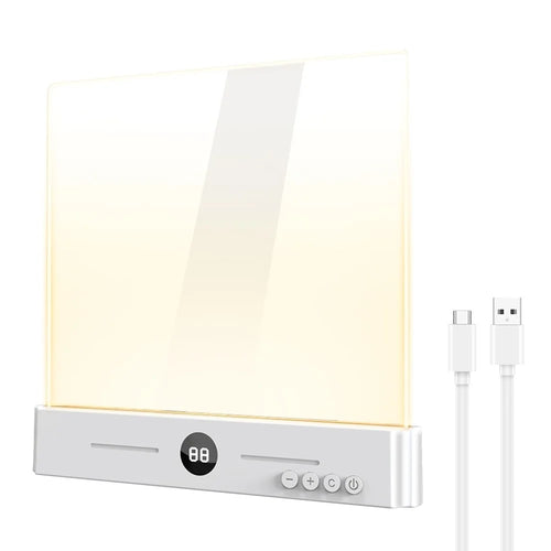 YSJ-019 Plus 2 in 1 Eye Care Clear Acrylic Flat LED Book Light Stepless Dimming Night Lamp with 3 Color Temperatures and Timer - White - 1
