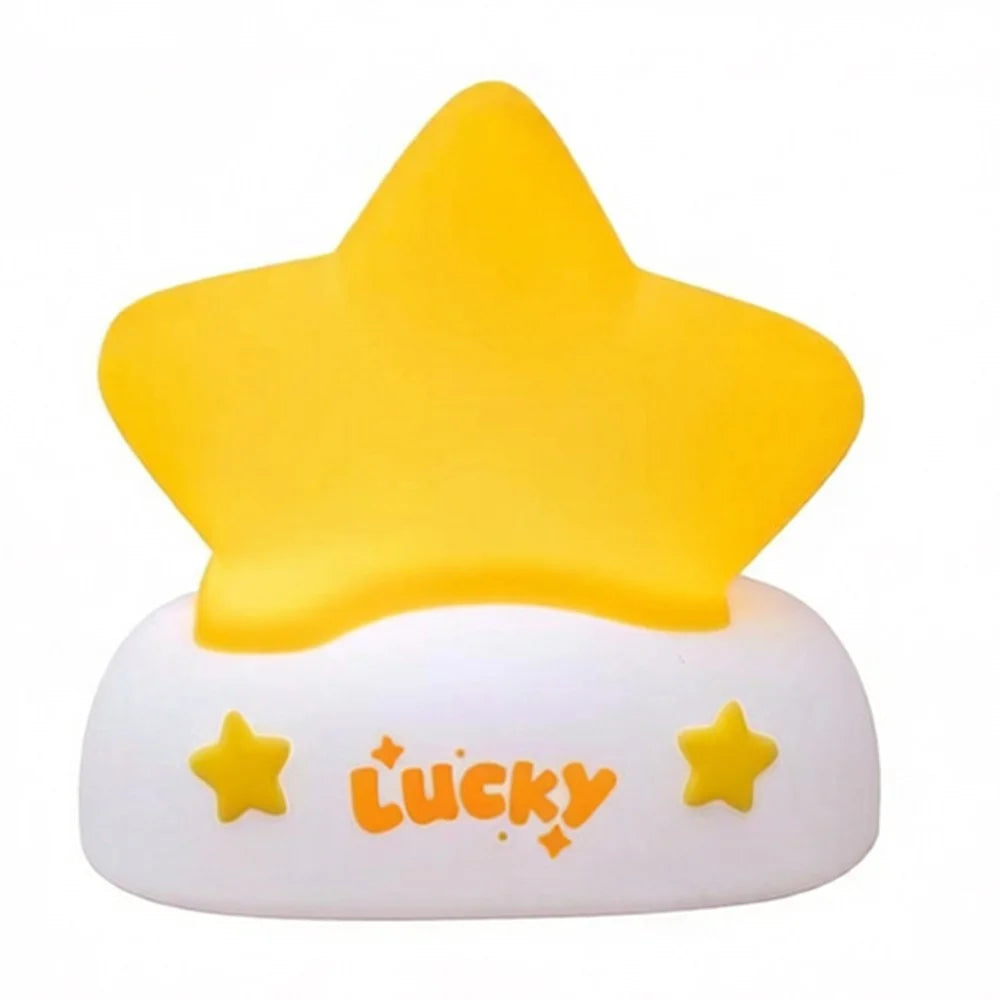 XP-007A Lucky Star Night Light Silicone 3-Brightness Pat Control Night Lamp Creative Birthday Gift for Kids Baby - 1
