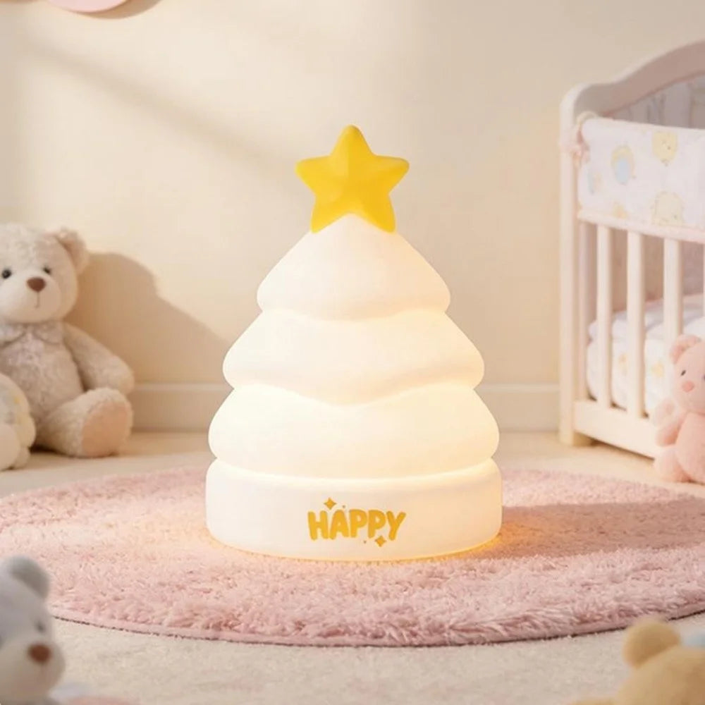 XP-005A Star Tree Shape Silicone Touch Light Creative Christmas Gift Night Light 1200mAh 3-Brightness Night Lamp - 4