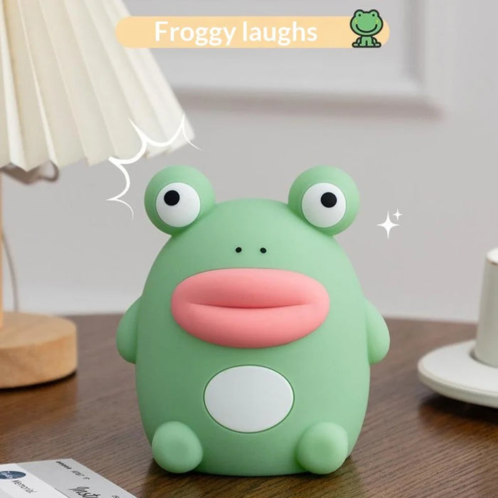 PP-D10 Frog Shape Night Light 3-Brightness Levels RGB Color Changing Remote Control Silicone Touch Lamp for Kids Bedroom - 6