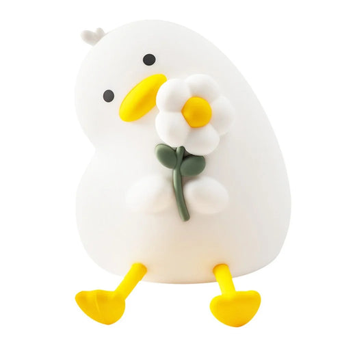 PP-D03 Colorful RGB Remote Control Cartoon Duck-Shaped Night Light Silicone 3-Brightness Levels Timer Touch Night Lamp for Bedroom - 1