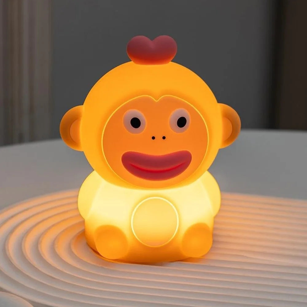 PP-D09 Cute Cartoon Monkey-Shaped Pat Lamp 1200mAh Type-C Charging Night Light for Bedroom - 7