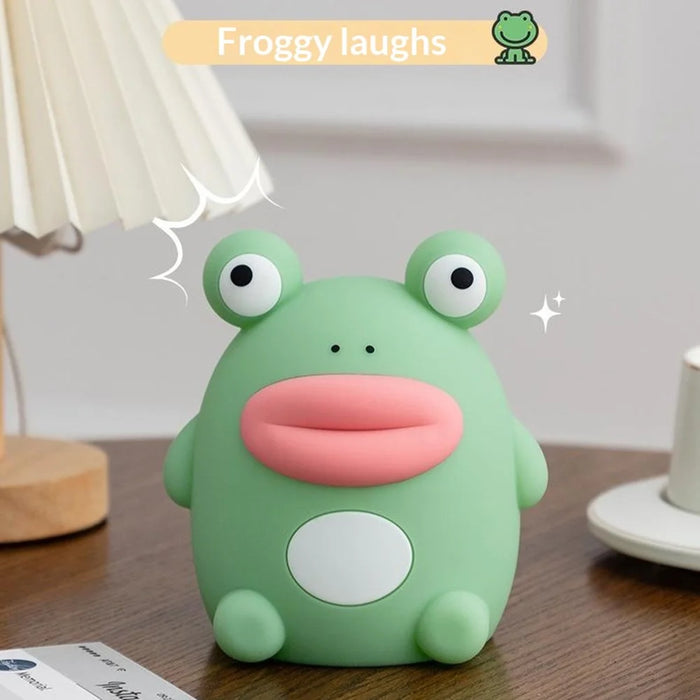 PP-D10 Cartoon Frog-Shaped Night Light 1200mAh Rechargeable Pat Light 3-Brightness 30-Minute Timer Night Lamp - 5