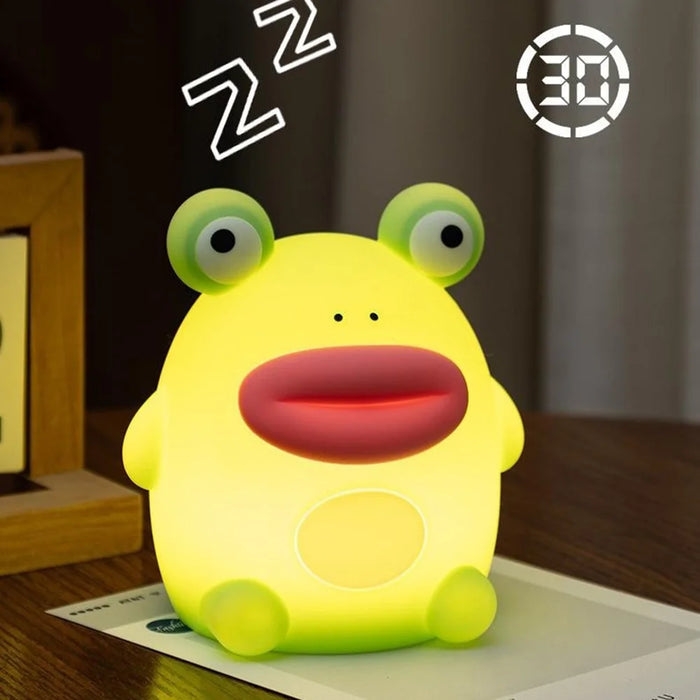 PP-D10 Cartoon Frog-Shaped Night Light 1200mAh Rechargeable Pat Light 3-Brightness 30-Minute Timer Night Lamp - 6