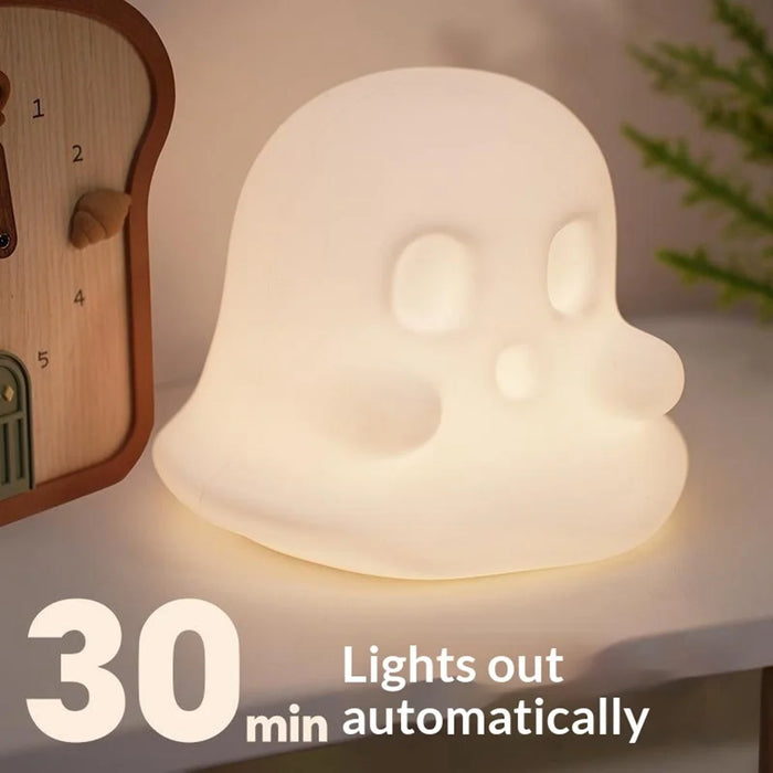 JXJA092 Ghost-Shaped Night Light 7 Colors RGB 3-Brightness Levels 1200mAh Rechargeable LED Lamp for Kids Bedroom Halloween - 6