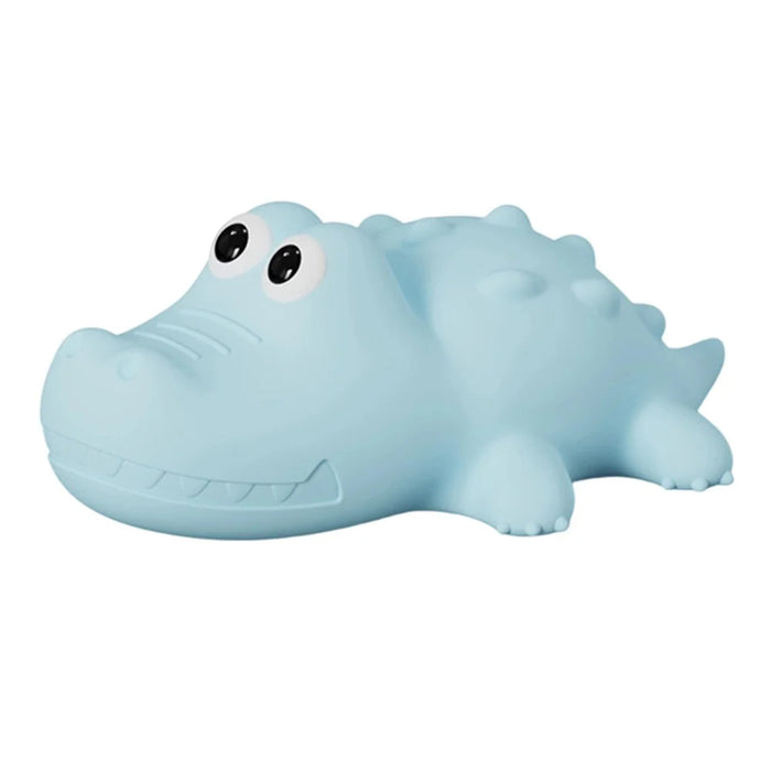 L2602 Goodnight Gator-Shaped Night Light Magnetic Silicone LED Lamp 3-Speed Warm Night Light for Kids Bedroom - Blue - 1