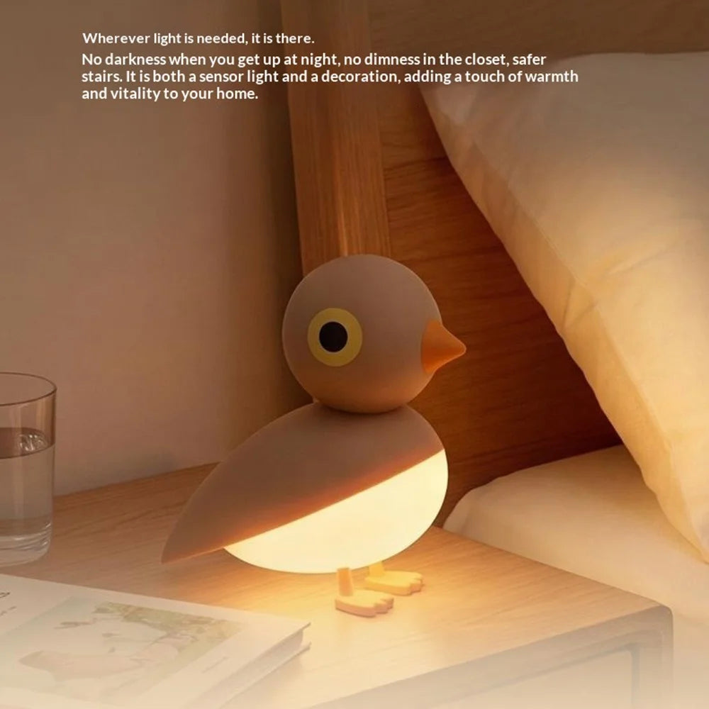 L2601 Cartoon Lucky Bird Shape Smart Radar Motion Sensor Night Light 800mAh Battery Rechargeable LED Decorative Lamp for Bedroom - Coffee - 2