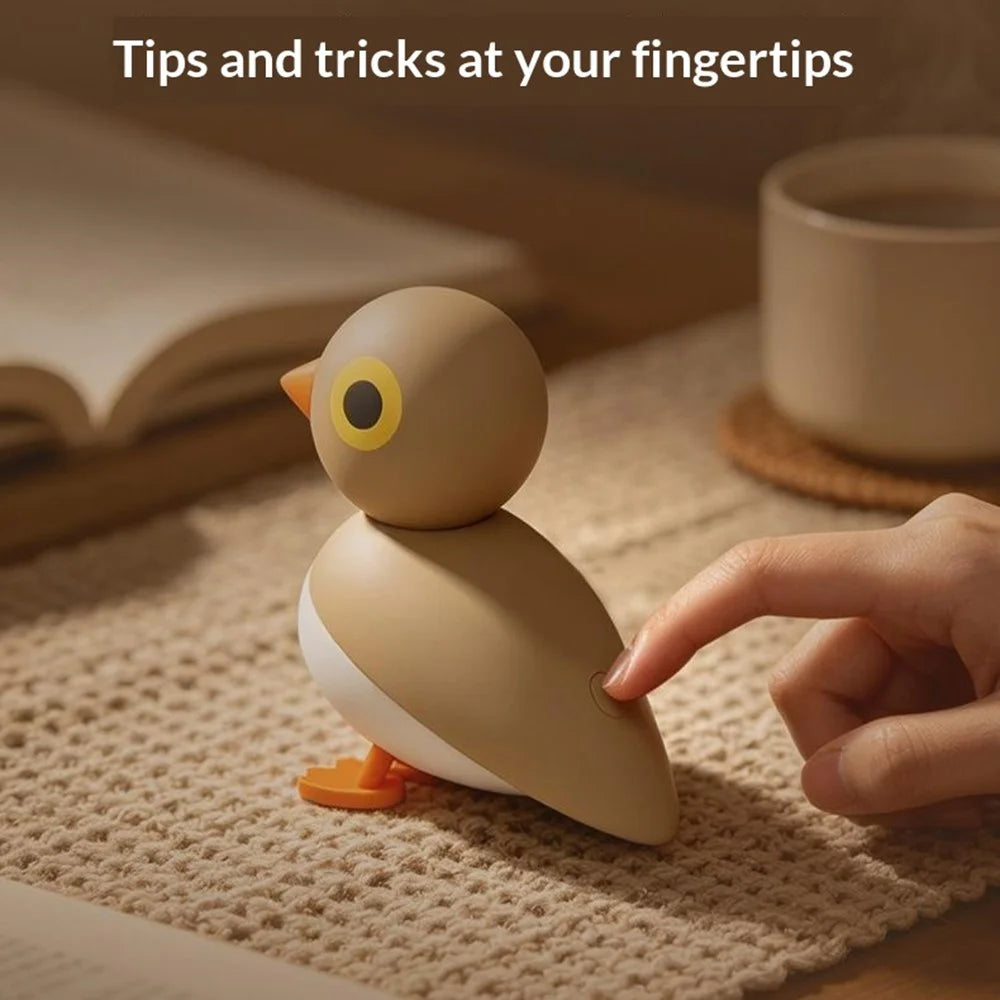 L2601 Cartoon Lucky Bird Shape Smart Radar Motion Sensor Night Light 800mAh Battery Rechargeable LED Decorative Lamp for Bedroom - Coffee - 4