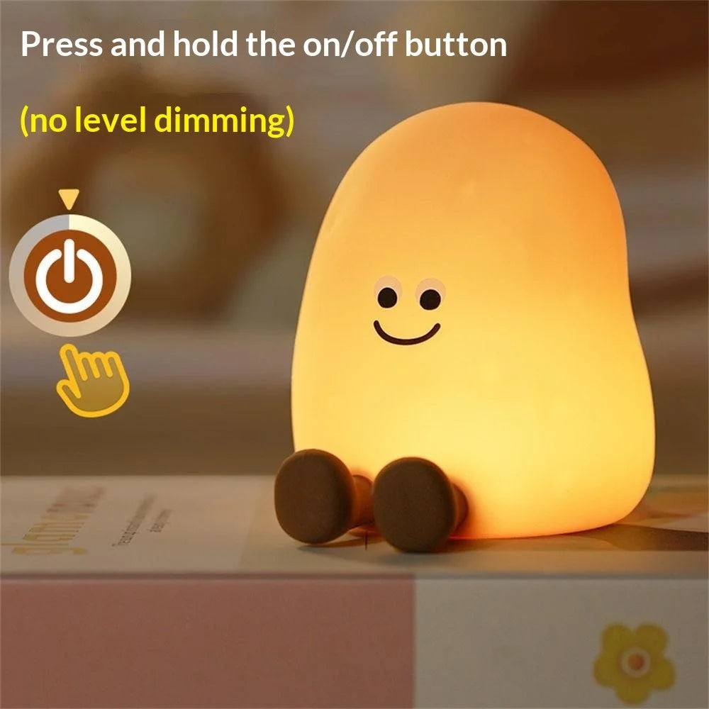 JXJA090 7-Color Lighting Potato-Shaped Sleep Lamp Touch Control 1200mAh Rechargeable LED Night Light for Bedroom - 4