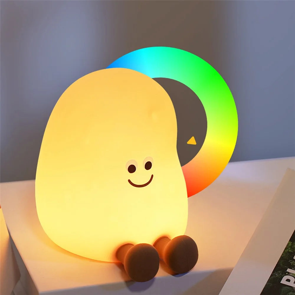 JXJA090 7-Color Lighting Potato-Shaped Sleep Lamp Touch Control 1200mAh Rechargeable LED Night Light for Bedroom - 5