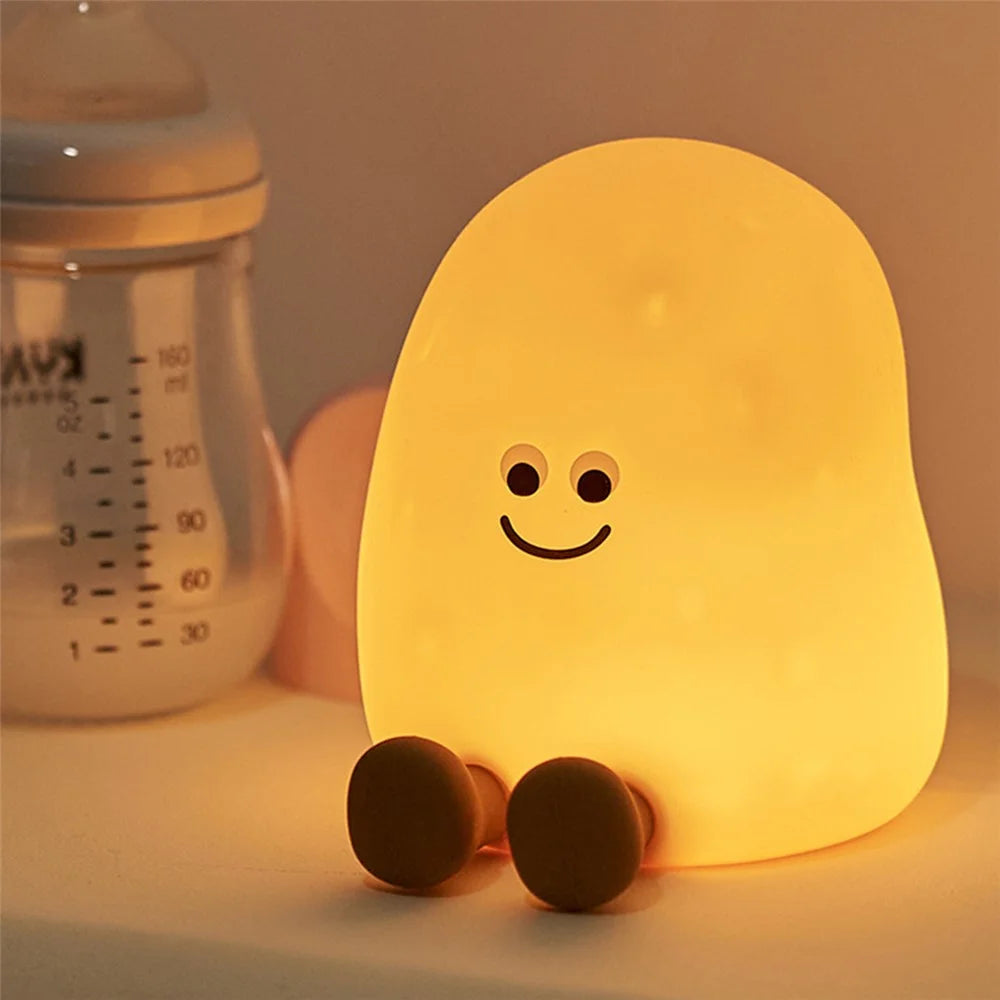 JXJA090 7-Color Lighting Potato-Shaped Sleep Lamp Touch Control 1200mAh Rechargeable LED Night Light for Bedroom - 7