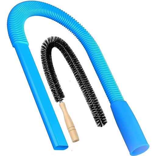 Dryer Vent Duct Cleaning Kit Vacuum Hose Attachment Flexible Hose Brush Set for Lint Removal - Blue+Brush - 1