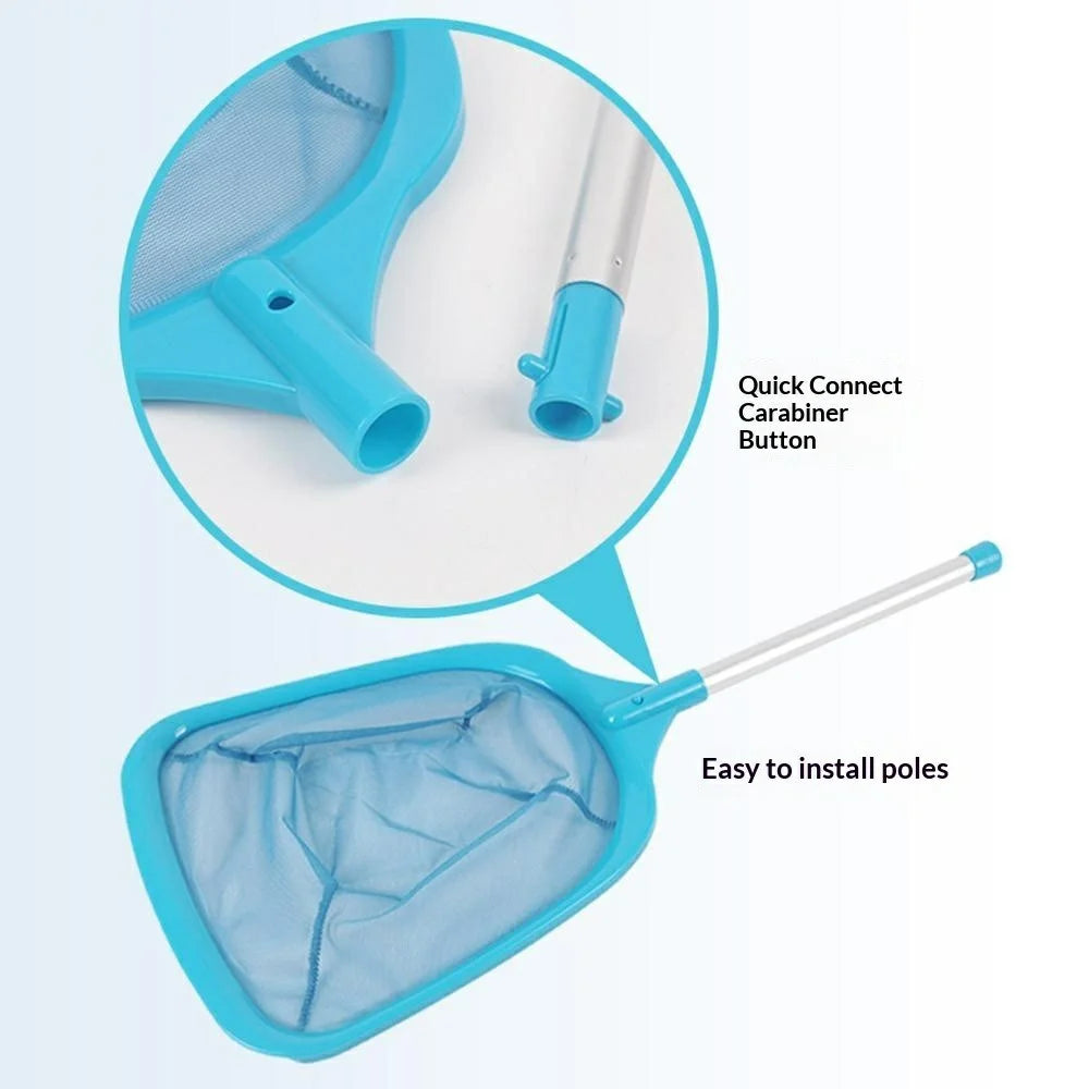 Swimming Pool Skimmer Net 65.7x27cm Fine Mesh Cleaning Tool Aluminum Handle for Leaves, Bugs, Debris - 4