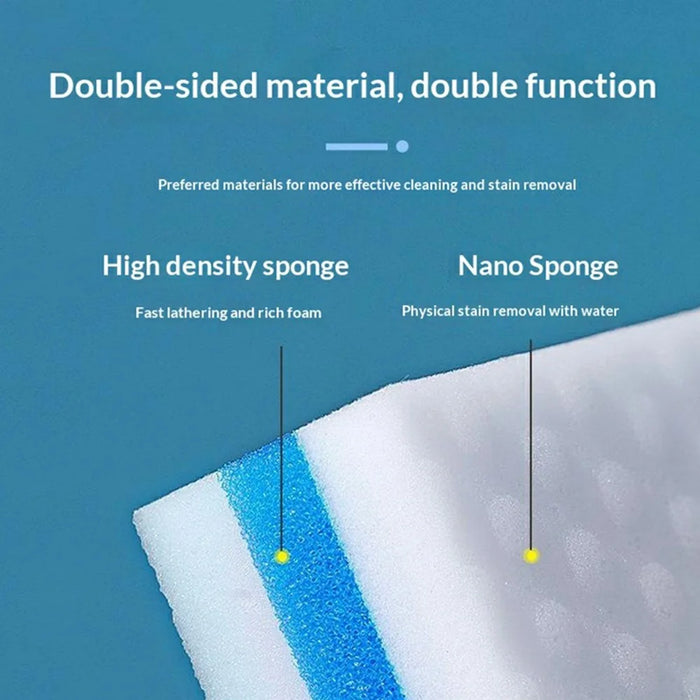 5Pcs Nano Sponge Scouring Pads Dual-Layer Cleaning Magic Melamine Foam for Kitchen Bathroom - 2