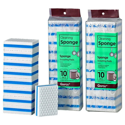 10Pcs Nano Sponge Scouring Pads Dual-Layer Cleaning Magic Melamine Foam for Kitchen Bathroom - 1