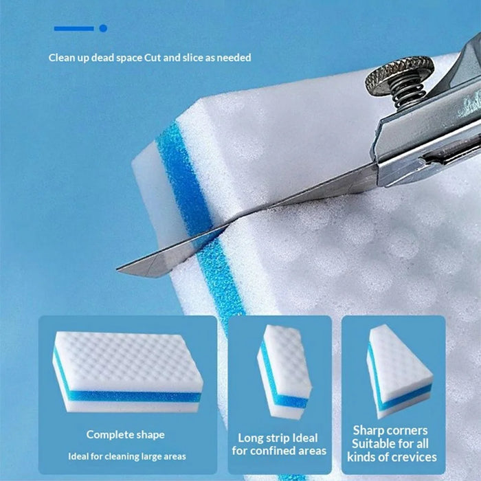 10Pcs Nano Sponge Scouring Pads Dual-Layer Cleaning Magic Melamine Foam for Kitchen Bathroom - 6