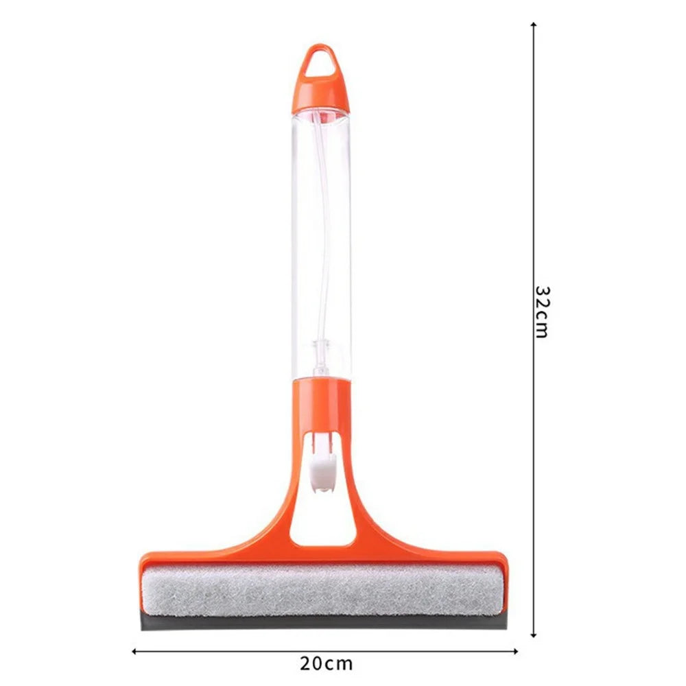 3-in-1 Glass Cleaner Squeegee Built-in Spray Bottle Sponge Wiper Window Mirror Car Cleaner - Orange - 6