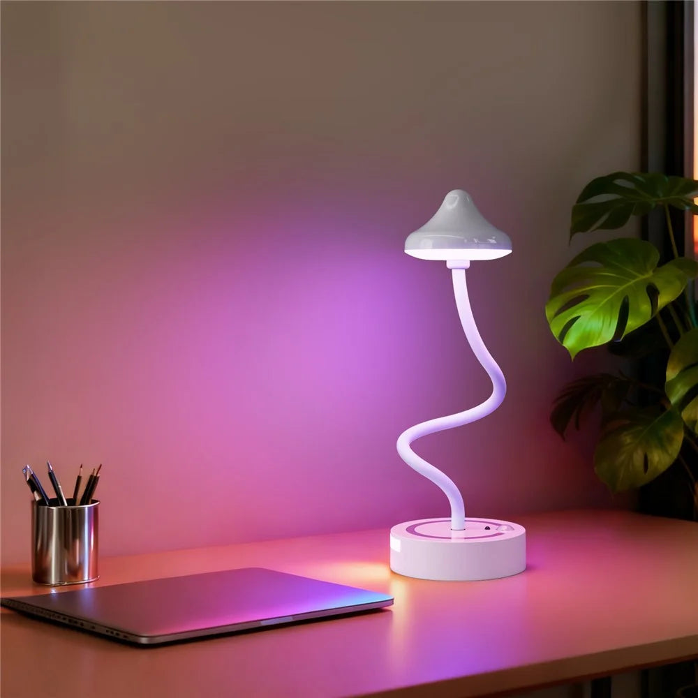 TWL001 35cm Flexible Arm Magnetic LED Motion Sensor RGB Night Light 3W USB Rechargeable Touch Control Dimmable Table Lamp - White - 5