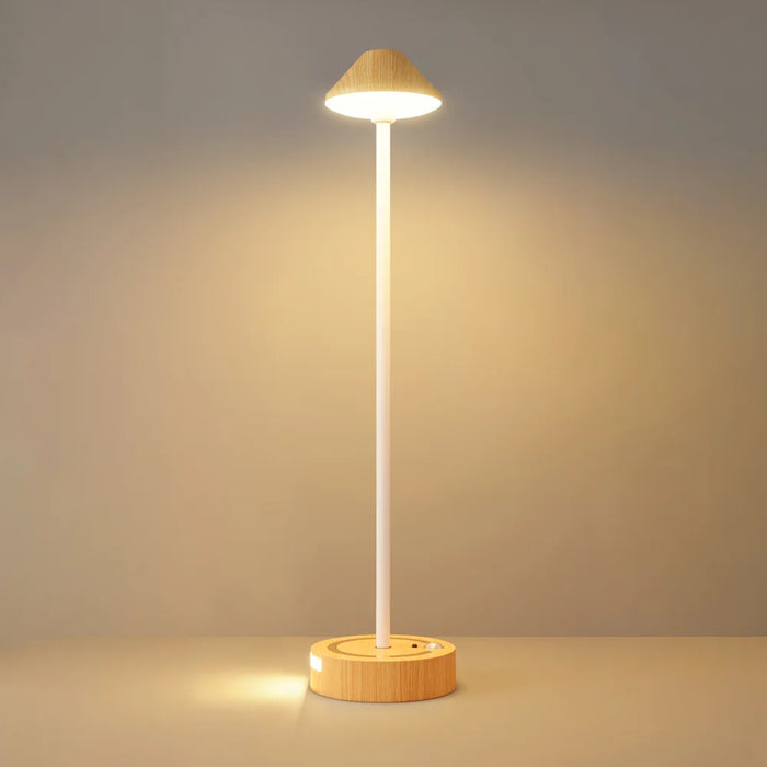 TWL002 RGB LED Bedside Lamp DIY Flexible Arm Rechargeable Night Light Motion Sensor Touch Control Table Lamp - Wood Grain - 1