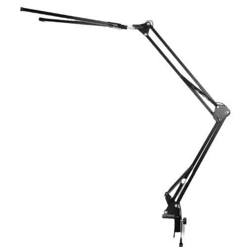 HL-DL8012A-10 Dual Head LED Desk Lamp 3 Color Temperature 10 Levels Dimming USB Powered Clamp Reading Light - Black - 1
