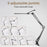 HL-DL8012A-10 Dual Head LED Desk Lamp 3 Color Temperature 10 Levels Dimming USB Powered Clamp Reading Light - Black - 2