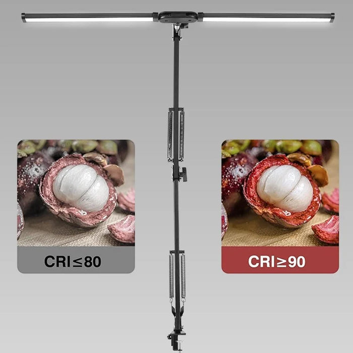 HL-DL8012A-10 Dual Head LED Desk Lamp 3 Color Temperature 10 Levels Dimming USB Powered Clamp Reading Light - Black - 3