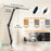 HL-DL8012A-10 Dual Head LED Desk Lamp 3 Color Temperature 10 Levels Dimming USB Powered Clamp Reading Light - Black - 5