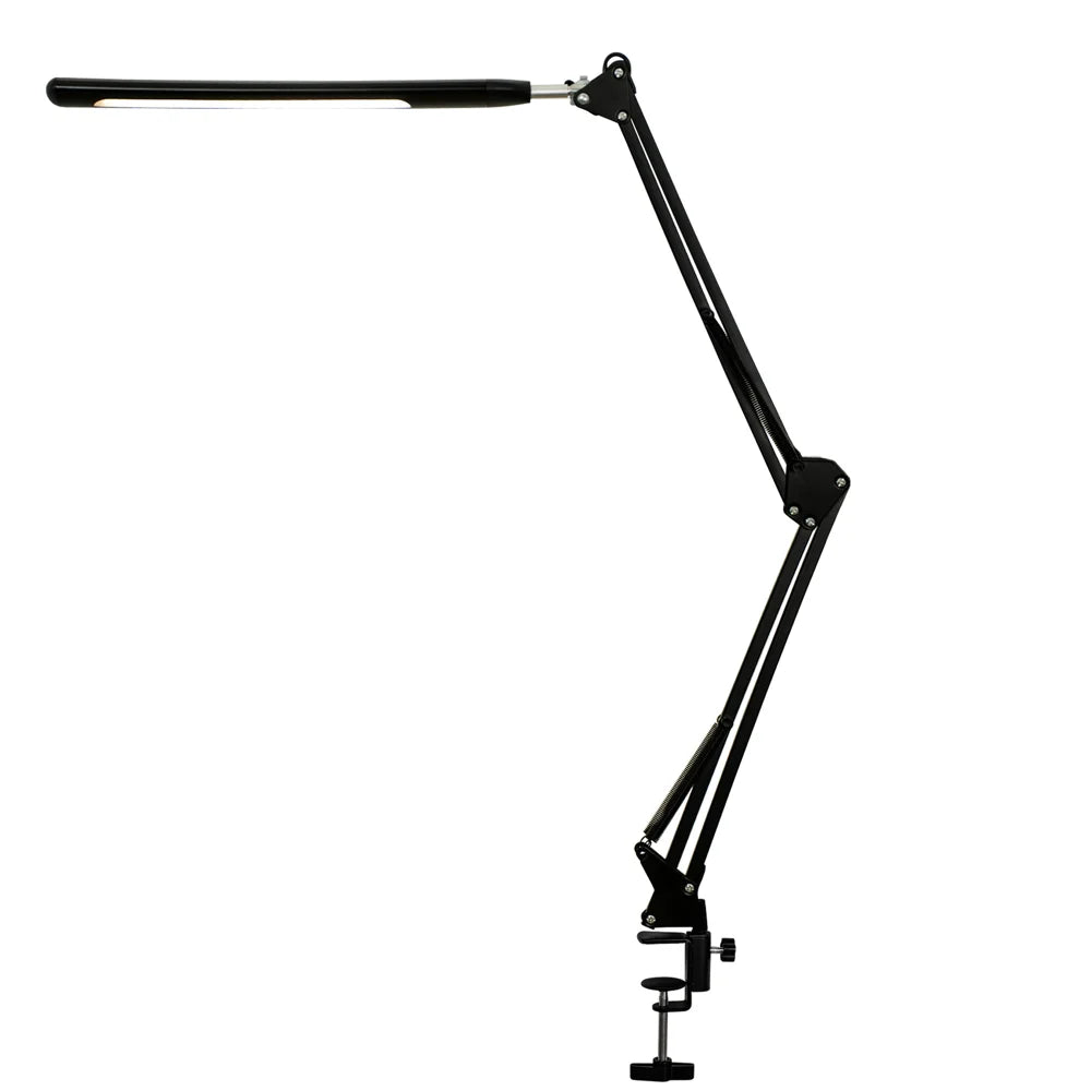 HL-TJ8010A-13 USB Powered Clip On Desk Lamp 3 Color Modes 10 Levels Dimming Eye Care LED Table Light - Rocker Arm/Black - 7