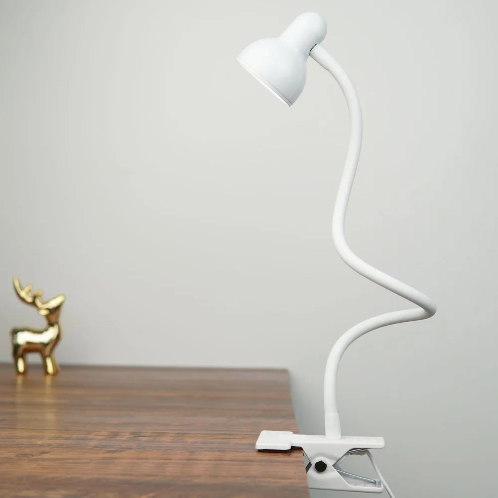 HL-TJ8010A-7 USB Clip Desk Lamp Flexible Arm LED Reading Light 3 Color Temperature 10-Level Dimming for Bedroom Study - White - 3