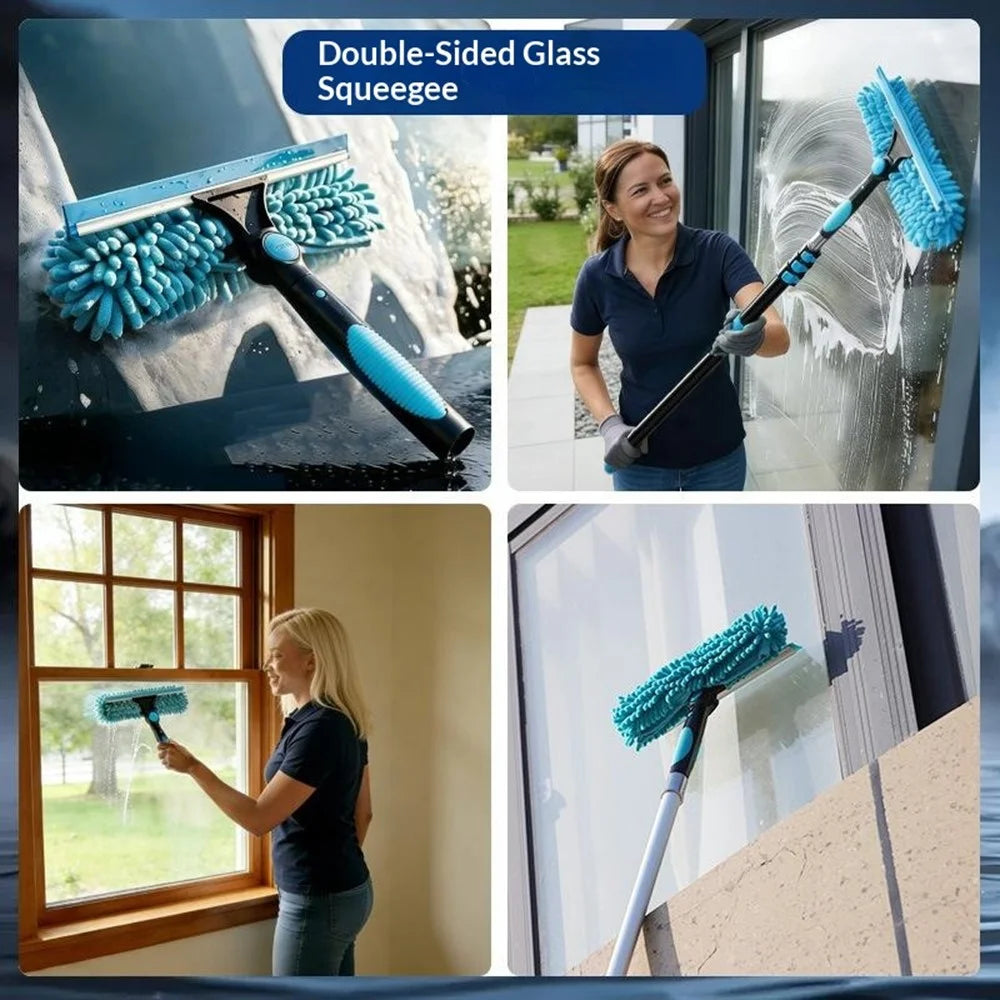 5-Section 4.8m Telescopic Aluminum Water-Fed Pole Kit Solar Panel Glass Wall Cleaning Tool Set - 2