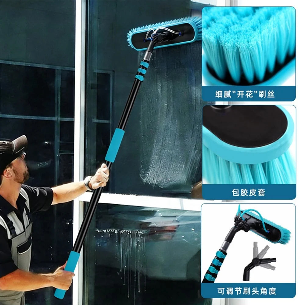 5-Section 4.8m Telescopic Aluminum Water-Fed Pole Kit Solar Panel Glass Wall Cleaning Tool Set - 3