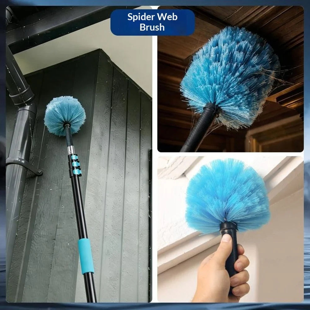 5-Section 4.8m Telescopic Aluminum Water-Fed Pole Kit Solar Panel Glass Wall Cleaning Tool Set - 4